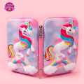 3D EVA Unicorn Pencil Case Pouch 3 Layer Large Capacity Geometry Box. 
