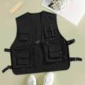 Utility Vest for Men Women, Cargo Vest, Breathable Front Buckle Casual Waistcoat Outerwear 2XL Black. 