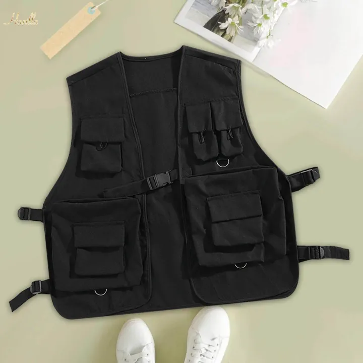 Utility%20Vest%20for%20Men%20Women,%20Cargo%20Vest,%20Breathable%20Front%20Buckle%20Casual%20Waistcoat%20Outerwear%202XL%20Black%20-%20Image%206