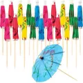 Pack of 25 - Cocktail Paper Umbrella Picks for Food Decor (Cocktail Umbrella Pick) - Cake Sweets Decoration Picks. 
