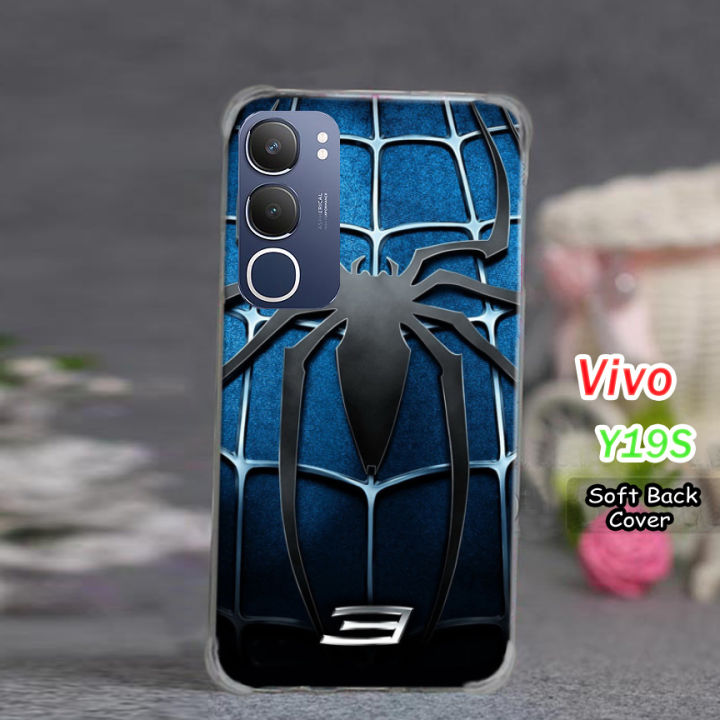 Vivo Y19S Pouch Cover - Spider Man Soft Back Cover Case For Vivo Y19S