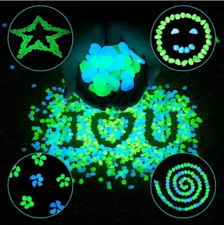 50/100Pcs%20Glow%20In%20Dark%20Pebbles%20Luminous%20Stone%20Garden%20Decoration%20Pebbles%20Outdoor%20Fish%20Tank%20Aquarium%20Decoration%20-%20Image%203