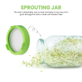 4 Pack Plastic Sprout Lids with Stainless Steel Screen for Mason Jars. 