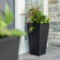 Large Tapered Rectangle Fiberglass Planters Decorative Pots Light Weight, 24 Inch Height, Indoor-Outdoor,  Rectangular shape pot for real and artificial plants. 