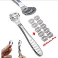 Foot Scraper /Dead Skin Shaver Special Corn/Callus Remover Safety Slide Callus Shaver with Rasp For Feet Corn Cutter with 10 Replacement Blades Stainless Steel Tool. 