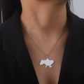 Symbol Ukraine Map During Necklace Trident National Train Flag Ukrainian Girl For Women Man Stainless Steel Toy. 