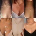 Street Style Multilayer Choker Necklace For Men Women Layered Chain Necklace Jewelry For Teen Boy Pendant Accessory Set. 