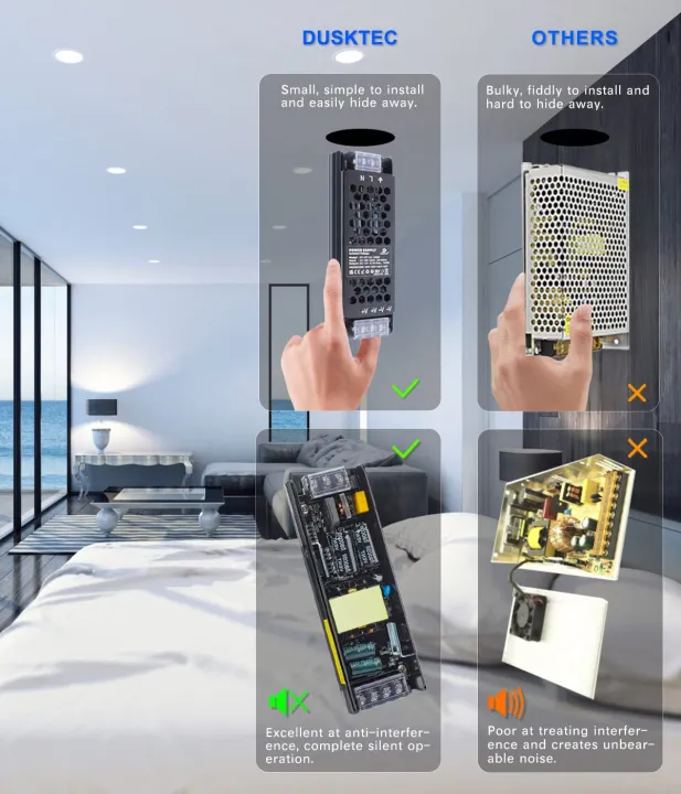 DUSKTEC%20LED%20Driver%2012V%20100W%20LED%20Transformer,%20Slim%20LED%20Power%20Supply%208.33A,%20AC%20240V%20to%2012V%20DC%20Constant%20Voltage%20Adapter,%20for%20LED%20Strip%20Light%20Cabinet%20Lights%20G4%20MR11%20MR16%20LED%20Bulbs%20-%20Image%205