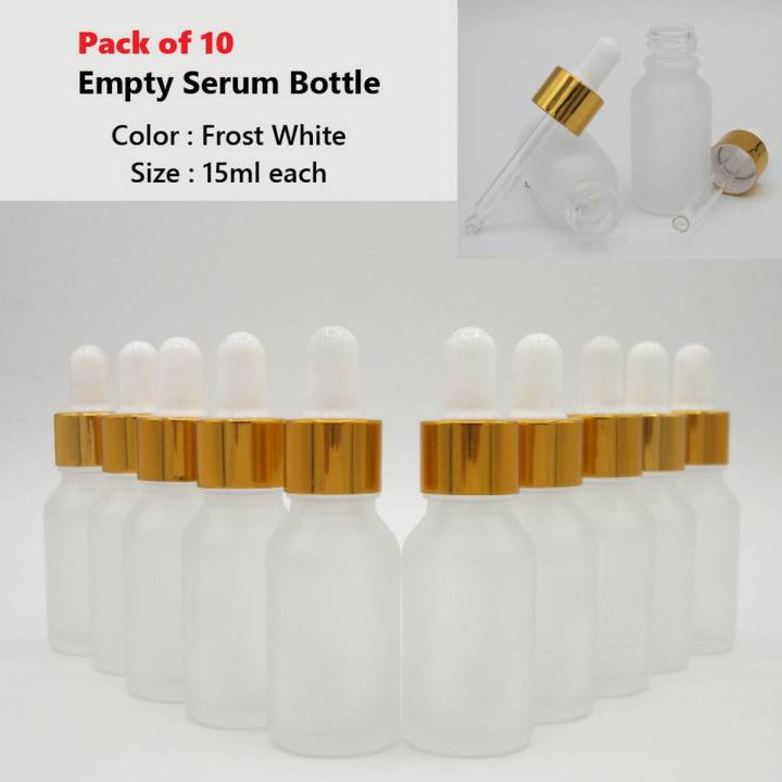 Pack of 10 - 15 Ml High Grade Essential Oil Empty Serum Glass Dropper Bottles