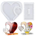 Silicone Epoxy Casting Moulds Picture Frame Epoxy Resin Silicone Mould Picture Frame Mould Heart-Shaped Picture Frame for Casting, for Decor Souvenir Gifts. 