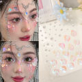Mermaid Eye Accessories Glitter For Face Fish Scale Butterfly Face Stickers Glitter Makeup Eye Seashell Sequins. 