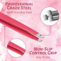 OCBA Professional Slanted Eyebrow Tweezers – Stainless Steel Facial Hair Removal Tweezers For Men & Women. 