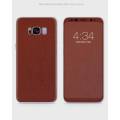 Samsung S8 Phone Skin Front Back And Sides Brown Classic Leather Texture Skin. 