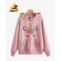 Printed Pink Fleece Pull Over Hoodie For Women And Girls. 