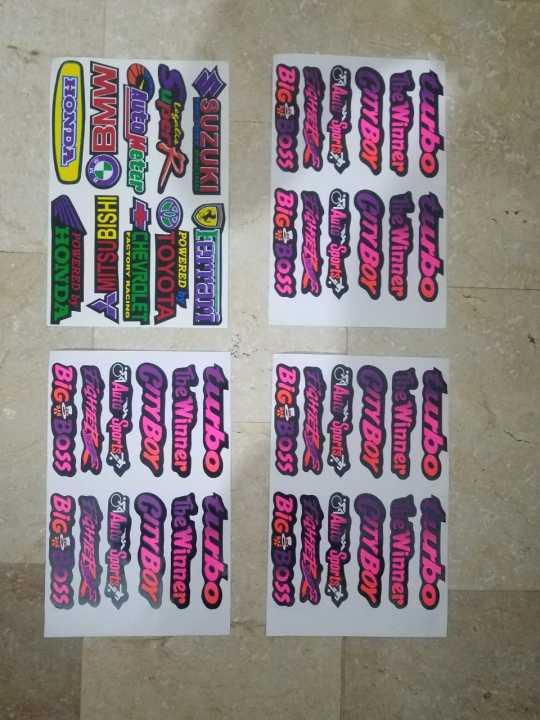 bicycle stickers sheet
