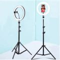 Ringlight - 26CM Ringlight - High Quality With 7FT Ringlight Stand - Stand with Mobile Phone Holder for Mobile Phones/DSLR and Ring Light, Three Colors Shades Ring Light. 