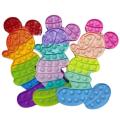 Push Pop Bubble Fidget Spinner Pop It Silicone Toy - 5 inches - Rainbow-Different Beautifull shapes. 