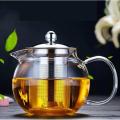 Premium Glass Tea Kettle - Borosilicate Glass with Stainless Steel Strainer, Heat Resistant Teapot, Microwave and Stove Safe Tea pot - 950ml - 1300ml. 