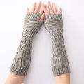 Arm Sleeves Cover Pure Color Twisted Texture Lady Mittens. 