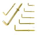 2-1/2" Copper Plated Self-Tapping Right-Angle L Shape Screw Hook for Home, Workplace, Office Gold Tone, Square Bend Hooks Self-Tapping Screws Hooks, Pack Of 10, 20, 50 And 100. 