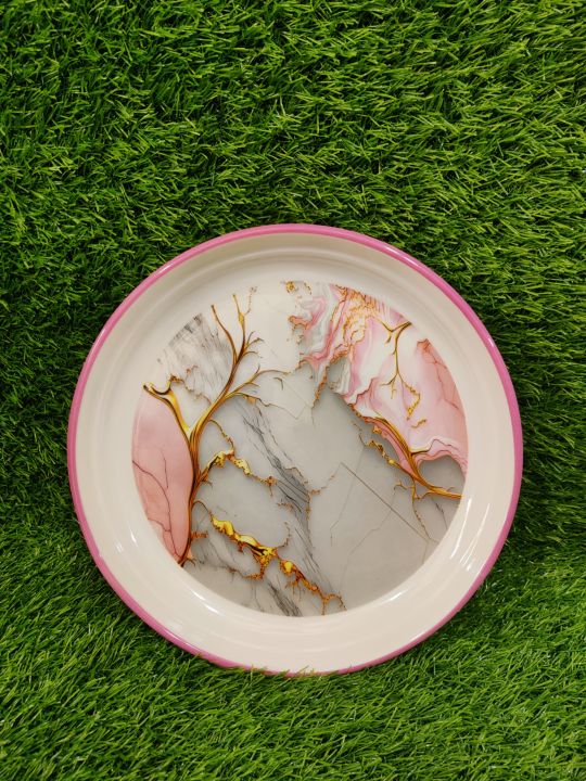 34%5C42%20Pcs%20Complete%20Pink%20Full%20Print%20Melamine%20Durable%20Dinner%20set-%20Double%20Glazed%20-%20Image%204
