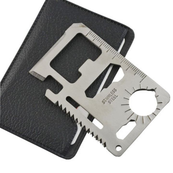 1 NT01 [HOT] All-Metal Multi Tools 11 In 1 Multifunction Outdoor Hunting Survival Camping Pocket Military Credit Card Knife Keychain Knife