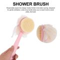 2 IN 1 loofah with handle, Bath Brush, back scrubber, Bath Brush with Soft Comfortable Bristles And Loofah with handle, Double Sided Bath Brush Scrubber for bathing. 