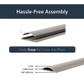 CableR 20x90mm Wide Grey Floor Cable Duct with Guard Self-Adhesive Cable raceway 2 ft gray. 