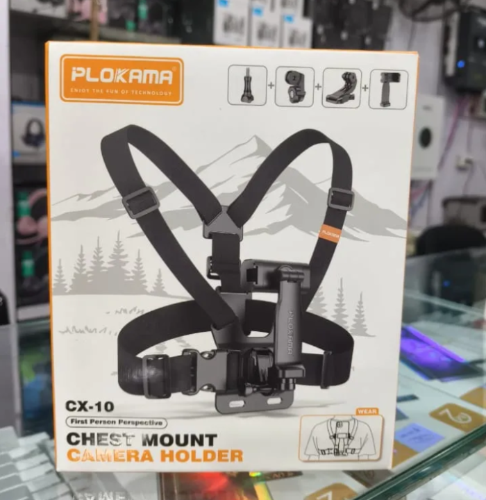 Chest mount CX-10 Universal Chest Mount Mobile Holder | Adjustable Body Harness | Hands-Free POV Recording for Vlogging & Action Videos