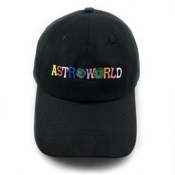 【The road to happiness Store】Travis Scott latest Album ASTROWORLD Dad Hat Cotton Men Embroidery Astroworld Baseball Unisex Hats Travis Scott