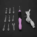 9 in 1 USB LED Light Up Weave Crochet Hooks Knitting Needles Set w/Pink Case. 