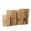 50 Pcs brown kraft paper bag stand up pouches with Frosted Window Zip Lock Grip Seal Tear Notch Doypack Food Coffee Packaging Pouches. 