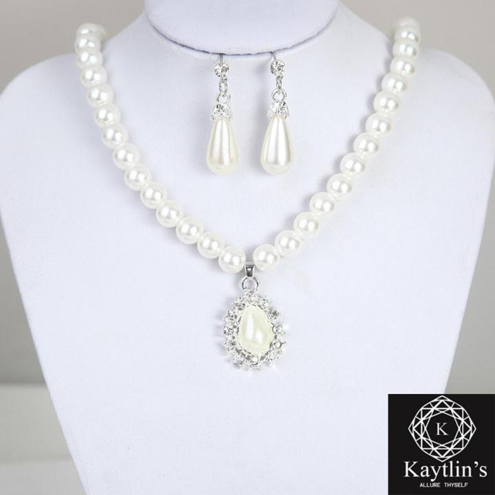 Kaytlins Full Pearls Jewellery Set For Girls & Women - Necklace Set With Earrings - Perfect For Gift For Girls Friend Jewelry Set