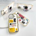 Hontinga for Infinix Hot 12 Play Back Cover + Free Holder Fashion Soft Wavy Phone Case Camera Protection Transparent TPU Cover. 