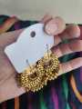 Gold Color Metal Earrings - Fashionable Women's Jewelry - Elegant Accessories for All Occasions - Buy Online on Daraz.pk for Stylish and Affordable Earrings. 