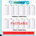 Mini Printer Paper Roll For Printing Self Adhesive Printing Paper - Thermal Paper & Sticky Paper - For Portable Bluetooth Mini Pocket Printer - For Printing Photos/ Pictures/ Office Receipt/ Labels/ Note/ QR Code/ Labels/ Memo. 
