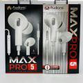 Audionic MAX PRO 5 Handsfree Premium Quality Pro Style earphones extra bass ORIGINAL. 