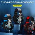 Phoinikas G20PHOINIKAS PHOINIKAS Gaming Headset, Gaming Headset for PS4/PS5/PC/Xbox One/Switch, 7.1 Stereo, with Mobile Phone Bluetooth, Detachable Noise Cancelling Microphone, LED Light. 