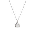 Fashion Hypoallergenic Jewelry Zircon Bag Pendant Necklace Minimalist Tarnish Free Stainless Steel Choker Necklace For Women. 