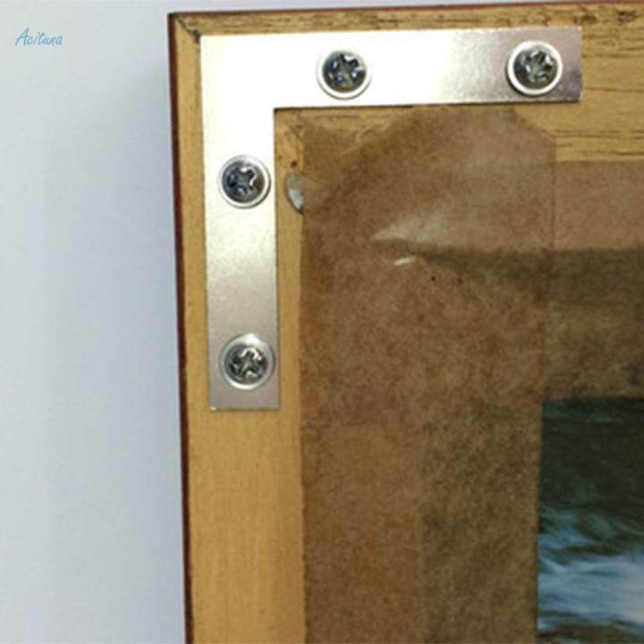 100x%20Metal%20L%20Shape%20Corner%20Brace%20Plate%20Flat%20Angle%20Bracket%20Picture%20Frame%20Brace%20-%20Image%204