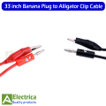 33-inch Banana Plug to Crocodile Clip Lead For Multimeter Probe Alligator Cilp to AV Banana Plug Test Lead DC Power Supply Tester Cable Tool DIY By Electrica. 