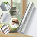 Self Adhesive Aluminium Foil Sticker Sheet Roll for Kitchen Silver/Golden - Oil Proof Waterproof Aluminium Sheet. 