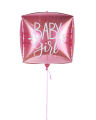 4D CUBE BABY GIRL FOIL BALLOON ( 24 INCH ). 
