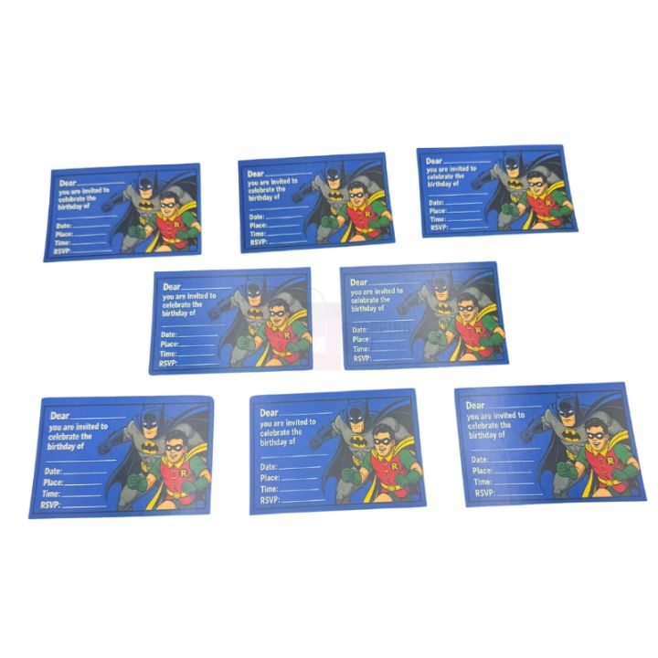 Batman%20And%20Robin%20Invitation%20Cards%20-%204%20Inch%20By%203%20Inch%20-%20Batman%20Theme%20-%20Blue%20-%20Boys%20-%20Pack%20Of%208%20-%20Image%203
