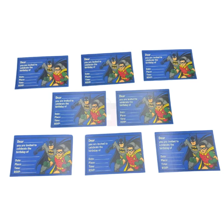 Batman%20And%20Robin%20Invitation%20Cards%20-%204%20Inch%20By%203%20Inch%20-%20Batman%20Theme%20-%20Blue%20-%20Boys%20-%20Pack%20Of%208%20-%20Image%203