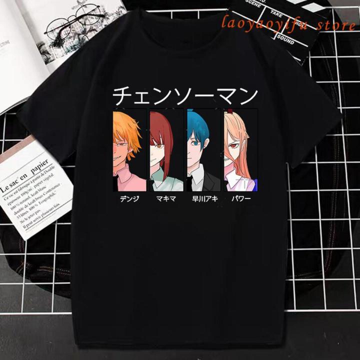 Anime Chainsaw Man Kobeni T Shirt Denji Hills Power Hawaii Manga Tops Novelty Unique Short-sleev Tees Oversized T-Shirt