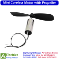 3V DC Coreless Micro Motor with Propeller Mini Helicopter Motor 55000RPM Model 716 for DIY Projects by Electrica. 