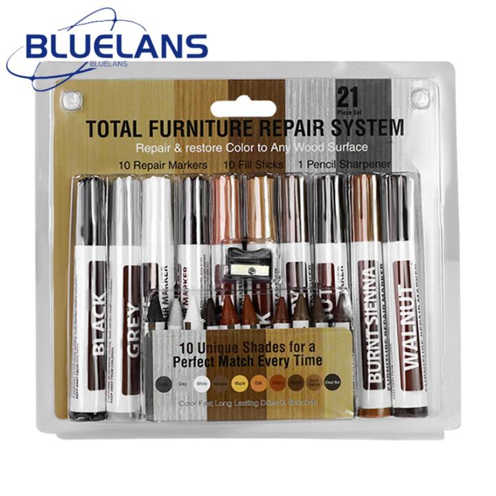 Wood Floor Scratch Repair Kit Wood niture Scratch Repair Kit with Touch-up Marker Pen Cover Up Scratches on Wood Floors Tables 6/8/10 Colors Available Easy Stain Removal Repair Solution Waterproof