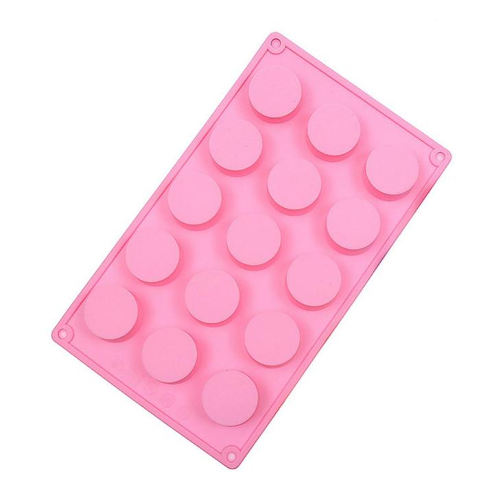 15-Cavity Silicone Mold Round Circle Shape Fondant Cake Baking Tools Candy Chocolate Cookie Jelly DIY Making Mould Handmade Soap Molds Supplies