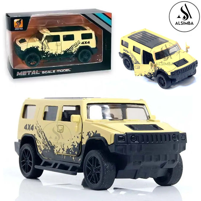 Hummer 4×4 Model Die-Cast Metal Toy Car – 1:43 Scale – Front Doors Openable – Size Approx. 3-Inches – Yellow